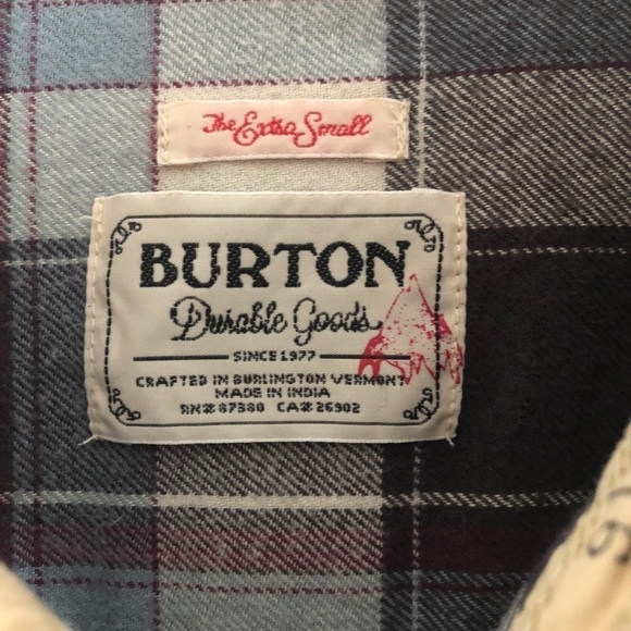 Burton Plaid Button Front Shirt XS - Picture 3 of 11